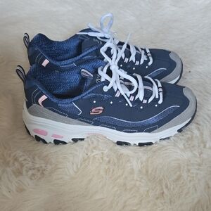 Skechers Blue and Pink Athletic Shoes
